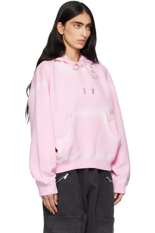 Off-White Pink Spray Off Stamp Over Hoodie, photo 2 of 4 from SSENSE