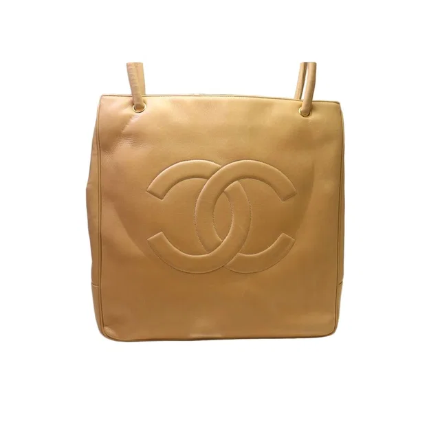 Chanel CC Logo Lambskin Tote Bag in Lambskin from The Reluxe
