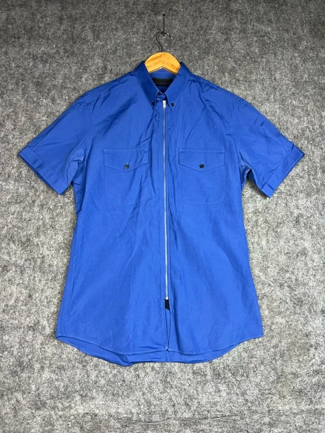 Alexander McQueen Cobalt Blue Shirt With Black Labels Size M in blue from Poshmark