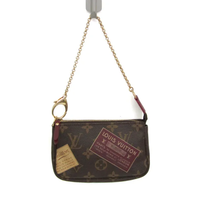 Louis Vuitton Monogram Mini Pochette Accessoires Label Collection M63798 Women,Men Handbag,Pouch Monogram,Wine in Brown/Wine PVC from Elady