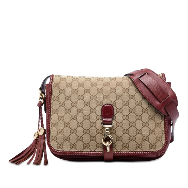 Red Gucci GG Canvas Marrakech Crossbody in Red Canvas from Designer Revival