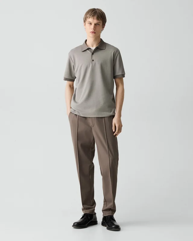 Theory Polo Shirt in Cotton-Blend Jacquard in MOREL MULTI 56% Pima Cotton, 44% Polyester, photo 12 of 12 from Theory