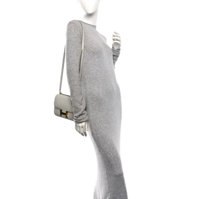 Hermès Chevre Mysore Constance 18 Gris Perle in Grey Goatskin from FASHIONPHILE, photo 2 of 10