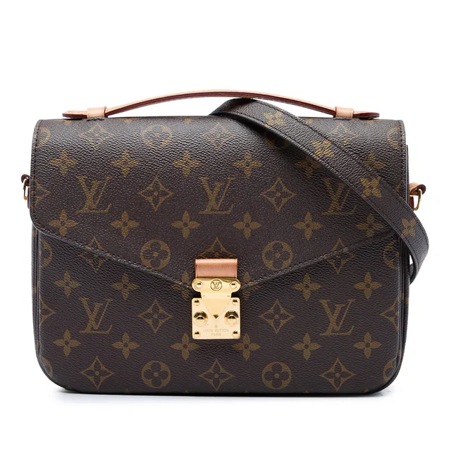 Brown Louis Vuitton Monogram Pochette Metis Satchel in Brown Coated canvas from Designer Revival