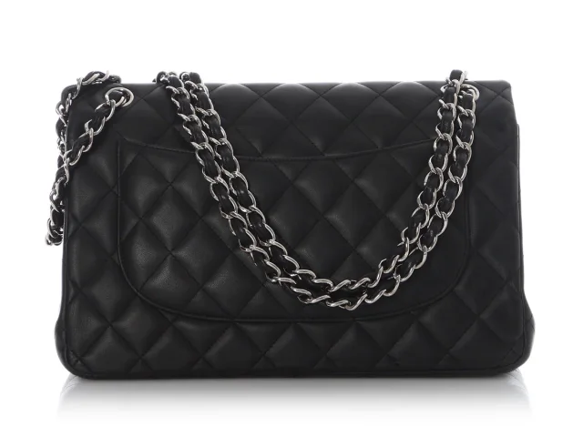 Chanel Jumbo Black Quilted Lambskin Classic Double Flap in Black Lambskin from Ann's Fabulous Finds, photo 5 of 10