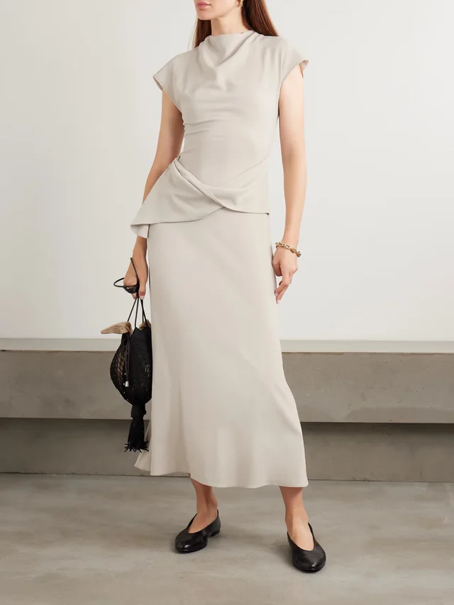 TOVE Clem draped crepe maxi dress in Grey, photo 2 of 2 from NET-A-PORTER (Canada)