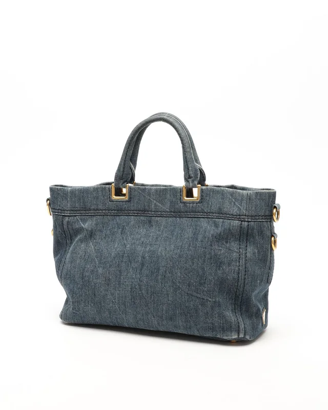 Prada Denim Canapa Tote Bag in Denim from A Retro Tale, photo 3 of 7