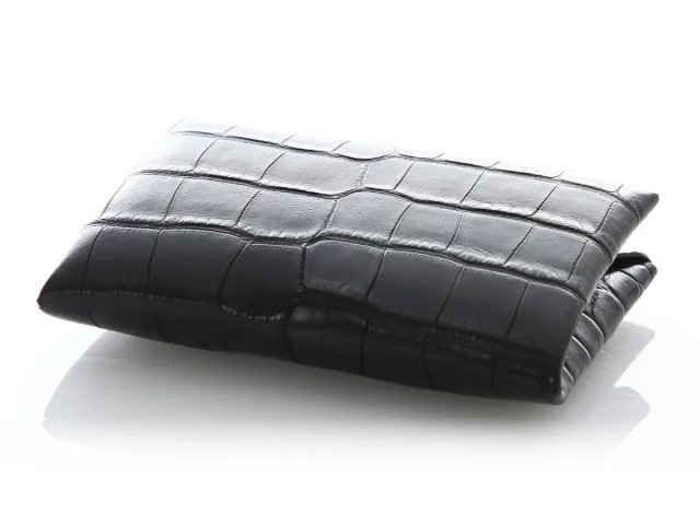 Hermès Black Matte Alligator Calvi Card Holder in Black Crocodile from Ann's Fabulous Finds, photo 6 of 8