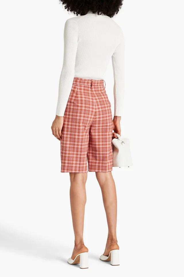 Zimmermann Belted Checked Jacquard Shorts, photo 3 of 4 from THE OUTNET
