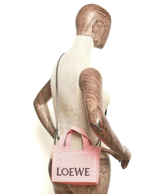 Loewe Mini Raffia Font Tote Bag in Raffia from A Retro Tale, photo 9 of 9