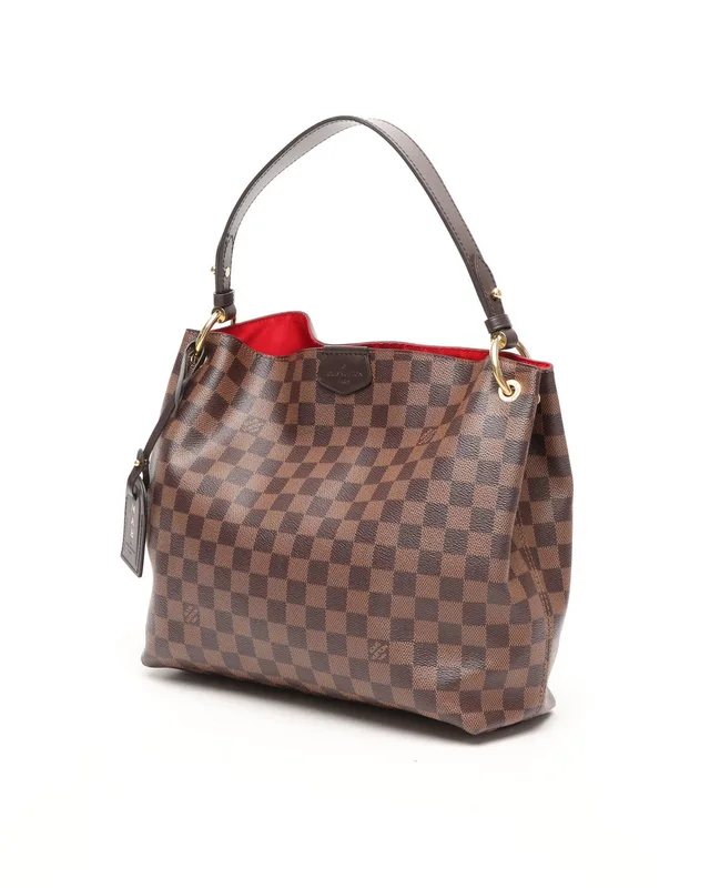 Louis Vuitton Damier Ebene Graceful PM Hobo Bag in Brown Leather from A Retro Tale, photo 2 of 8