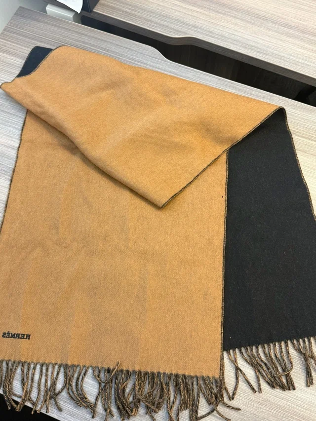 Hermès Cashmere Scarf - Black & Brown in Black Cashmere from Luxury Promise