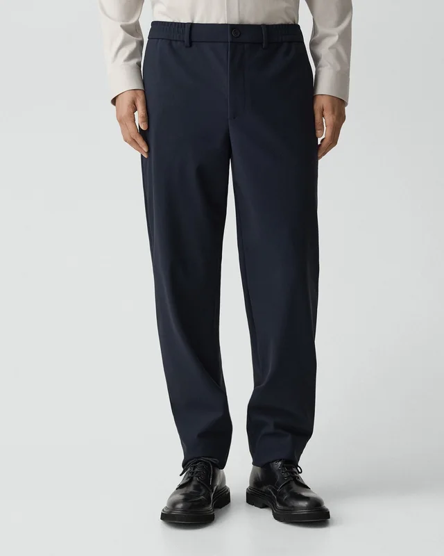 Theory Curtis Drawstring Pant in Precision Ponte in BALTIC Shell: 73% Polyamide, 27% Elastane; Back: 73% Polyamide, 27% Elastane, photo 4 of 10 from Theory