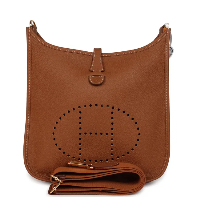 Hermès Evelyne III PM Gold Clemence Gold Hardware in Gold Clemence leather from Madison Avenue Couture