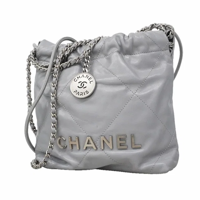 Chanel Shoulder Bag Gray Silver in Grey from The Reluxe