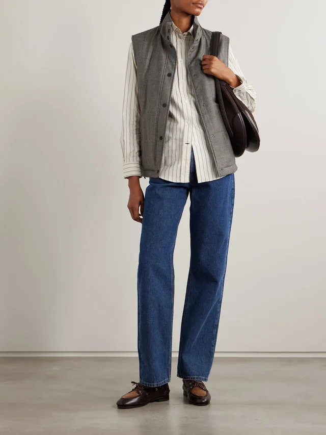 PURDEY Eccleston checked padded merino wool gilet in Grey, photo 2 of 2 from NET-A-PORTER (Canada)