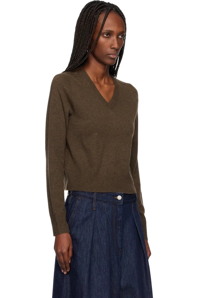 arch4 Brown Boston V-neck Sweater, photo 2 of 2 from SSENSE