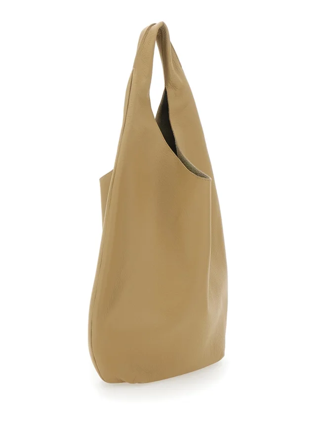 A.p.c. 'Le Neige' Beige Shoulder Bag with Logo Embossed on the Front in Crinkled Leather for Women in Beige 100% Cow, photo 5 of 12 from Gaudenzi Boutique