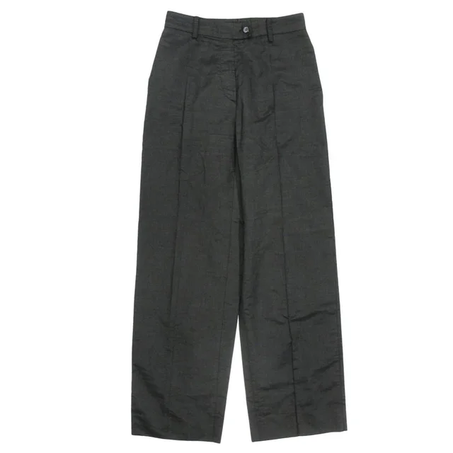 Prada Trousers Pants Straight Pleated Cotton Vintage 40 Gray in Grey from The Reluxe