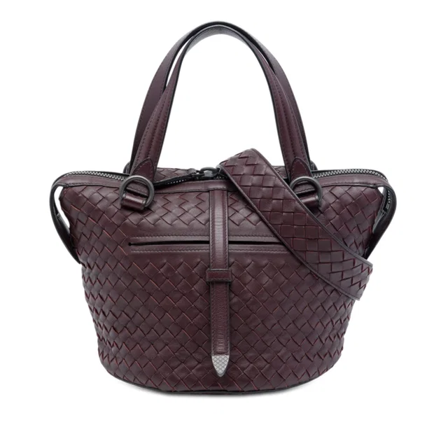 Red Bottega Veneta Nappa Intrecciato Tambura Satchel in Red Nappa leather from Designer Revival