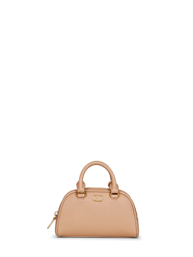 Valentino Garavani Top Handle Bag — Beige Calf Leather in Beige Calfskin from HEWI