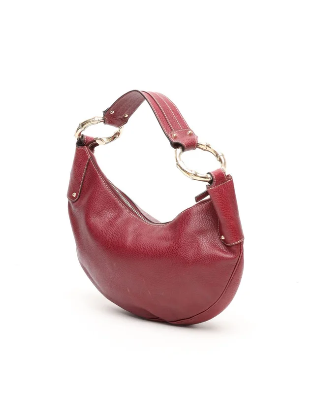 Gucci Bamboo Ring Half Moon Hobo Bag in Leather from A Retro Tale, photo 2 of 12