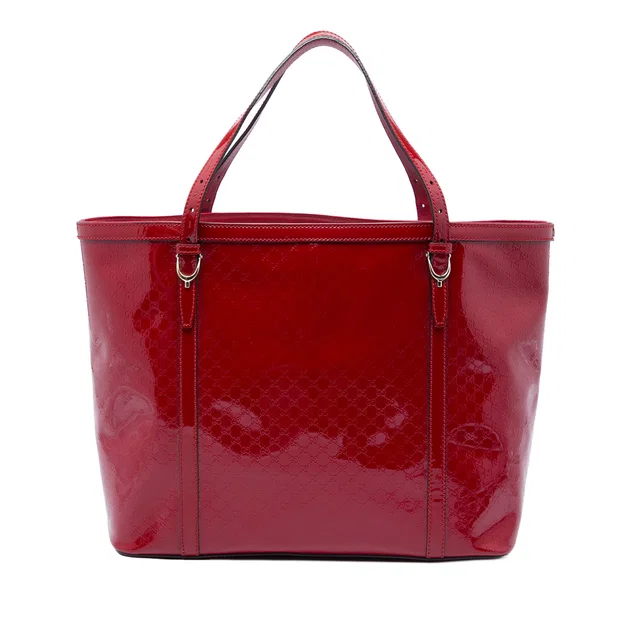 Red Gucci Microguccissima Patent Nice Tote in Red Patent leather from Designer Revival