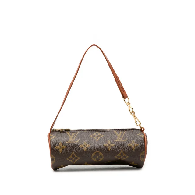 Brown Louis Vuitton Monogram Papillon Pochette Handbag in Brown Coated canvas from Designer Revival