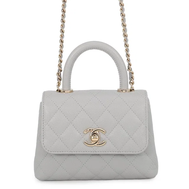Chanel Coco handle Light GrayAP4244-B05061-U1117 Caviar Leather Size Mini in Caviar leather from GALLERY RARE