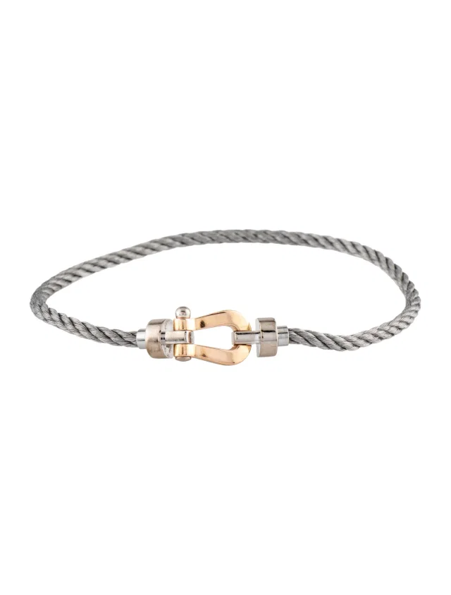 FRED Two-Tone MD Buckle Bracelet, 7" in multicolor from The RealReal