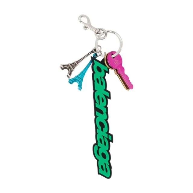 Balenciaga Biker B.logo Acrylic Keychain — Green Belt Buckles in Green Resin from HEWI