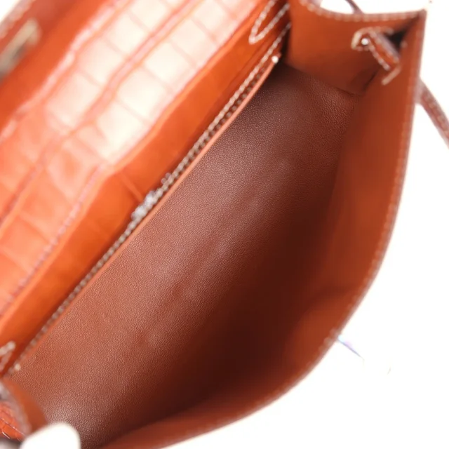 Hermès Vintage Kelly Pochette Fauve Matte Niloticus Crocodile Ruthenium Hardware in Crocodile from Madison Avenue Couture, photo 8 of 8