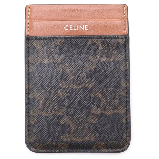 Celine Triomphe Canvas Card Case Brown in Brown Canvas from The Reluxe
