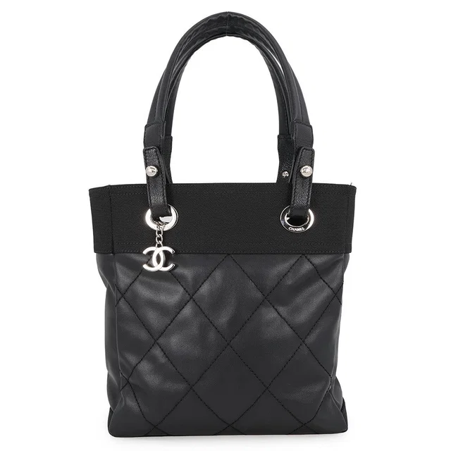 Chanel Paris-Biarritz Tote Bag BlackA34208 PVC Coated Canvas Leather Size PM in Coated canvas from GALLERY RARE