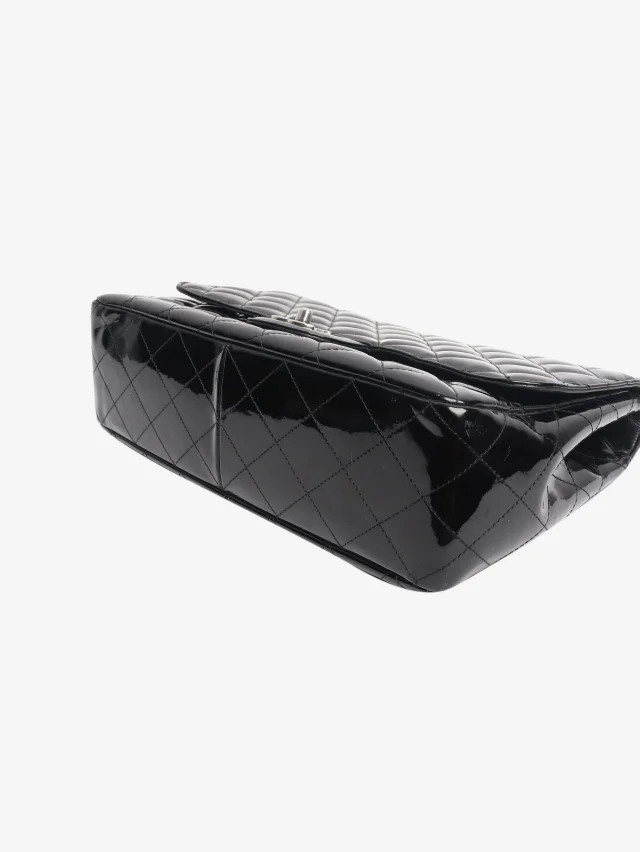 Chanel Black 2009 patent quilted jumbo Classic Single Flap bag in Black Patent leather from Sign of the Times, photo 8 of 8