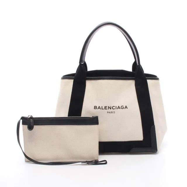 Balenciaga NAVY CABAS S Tote Bag in Navy Canvas from LuxUness