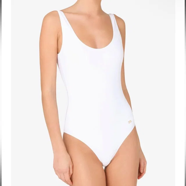 Dolce & Gabbana One-Piece Swimsuit in white from Poshmark