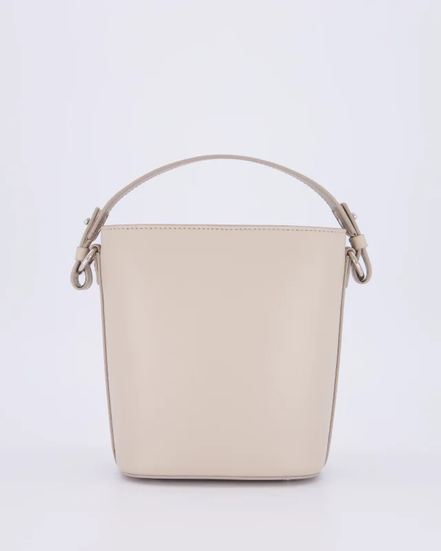 Loro Piana Beige Crossbody Bucket Bag in Beige Calfskin from Sellier, photo 2 of 18