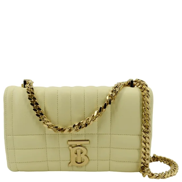 Burberry Lola Medium Quilted Leather Shoulder Bag Cool Lemon in Leather from Dallas Designer Handbags