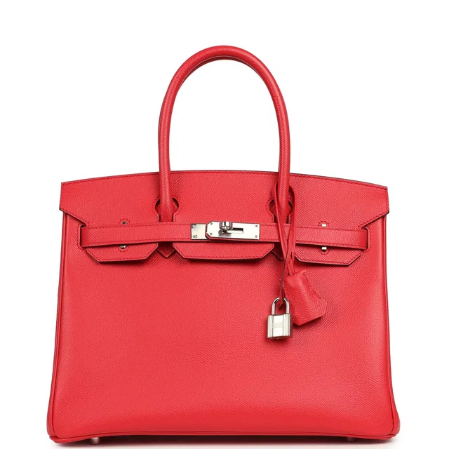 Hermès Birkin 30 Rouge De Coeur Epsom Palladium Hardware in Red Epsom leather from Madison Avenue Couture
