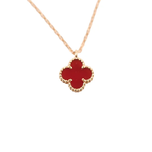 Van Cleef & Arpels Sweet Alhambra Carnelian Necklace from The Purse Affair