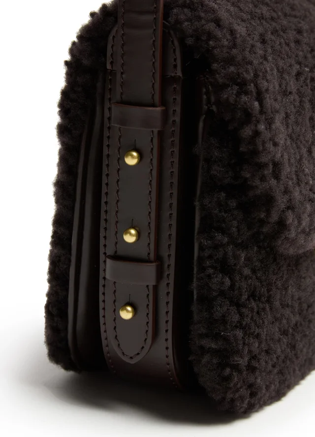 SOEUR Bellissima mini crossbody bag in Brown Main material: 100% lamb nappa, secondary material: 100% cowhide leather, lining: 100% cotton, photo 7 of 8 from 24S (US)