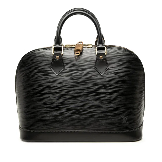 Black Louis Vuitton Epi Alma PM Handbag in Black Leather from Designer Revival