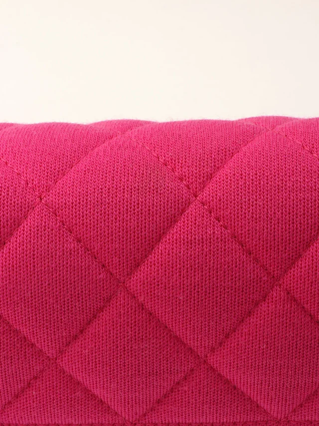 Chanel circa 2014 Matelassé Stitch Logo Plate Chain Shoulder Bag Pink in Pink from VINTAGE QOO TOKYO, photo 15 of 16