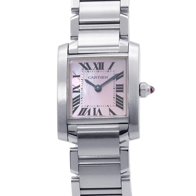 Cartier Tank Francaise SM H25mm×W20mm Stainless Steel Pink shell DialW51028Q3 in Pink from GALLERY RARE
