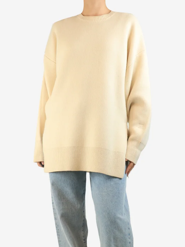 TOTEME Cream double-knit sweater - size S in White Cashmere from Sign of the Times