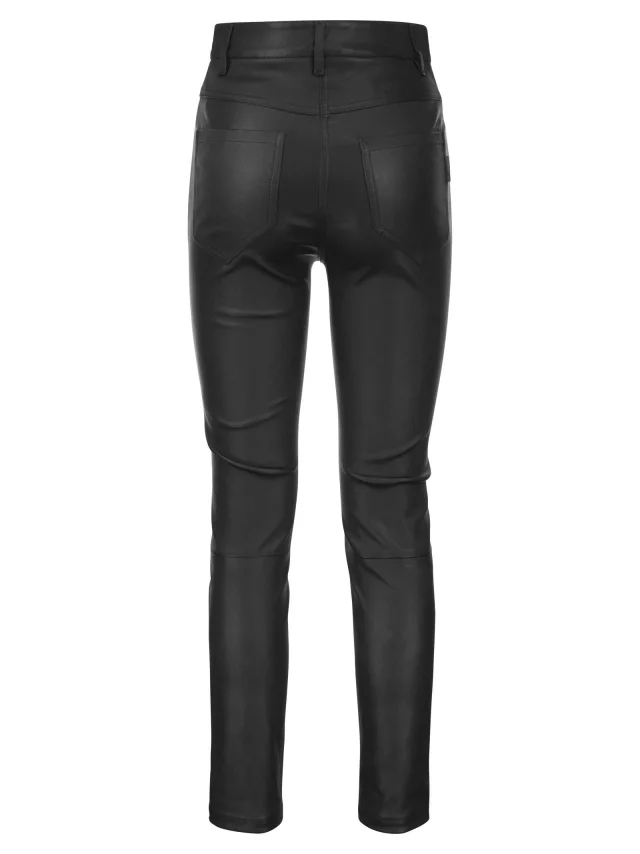 Brunello Cucinelli Stretch Nappa Leather Slim Trousers With Shiny Tab, photo 2 of 4 from Balardi