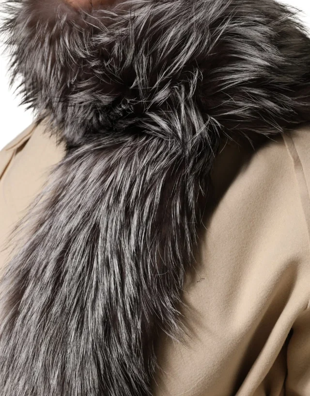 Dolce & Gabbana Silver Fox Fur Shawl — Gray in Gray, image 1 of 1 from italist