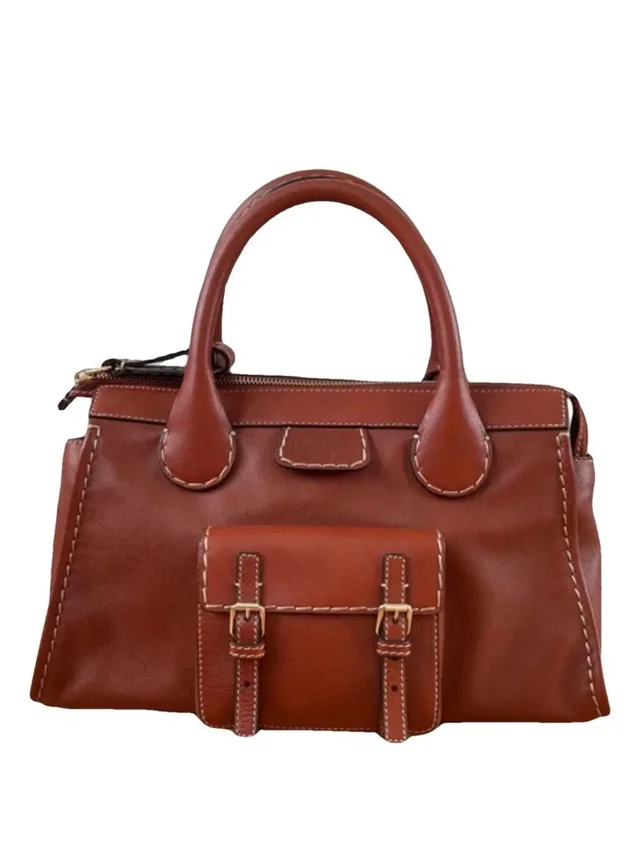 Chloé Edith Satchel in brown|red Leather from Poshmark