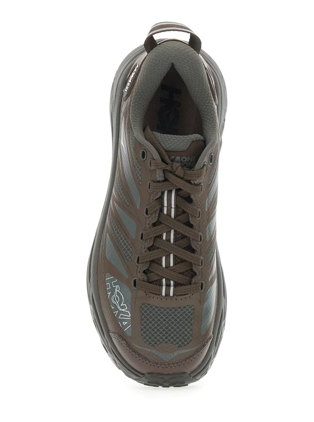 HOKA 'Mafate Speed 2' Brown Sneaker Low Top with Logo Print on the Side in Tech Fabric Unisex in Brown, photo 7 of 8 from Gaudenzi Boutique